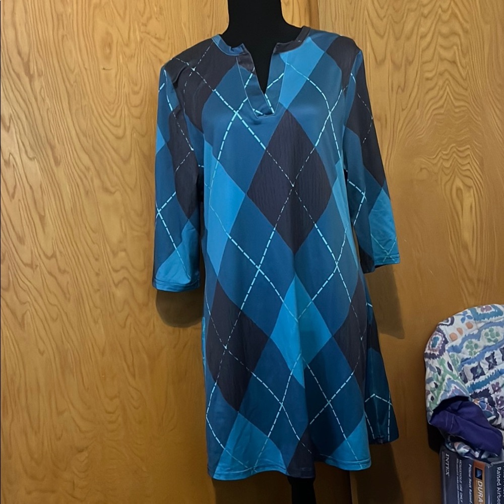 🎉SALE🎉$12 or 3 for $20🎉 
Blue Argyle Tunic Dress